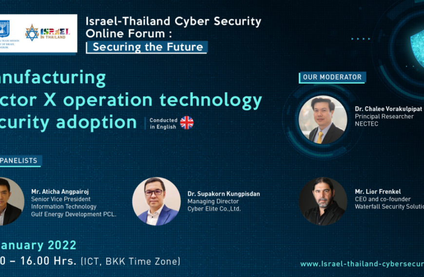 ไซเบอร์ อีลีท ร่วมแลกเปลี่ยนความรู้บนเวที “Israel-Thailand Cyber Security Online Forum”